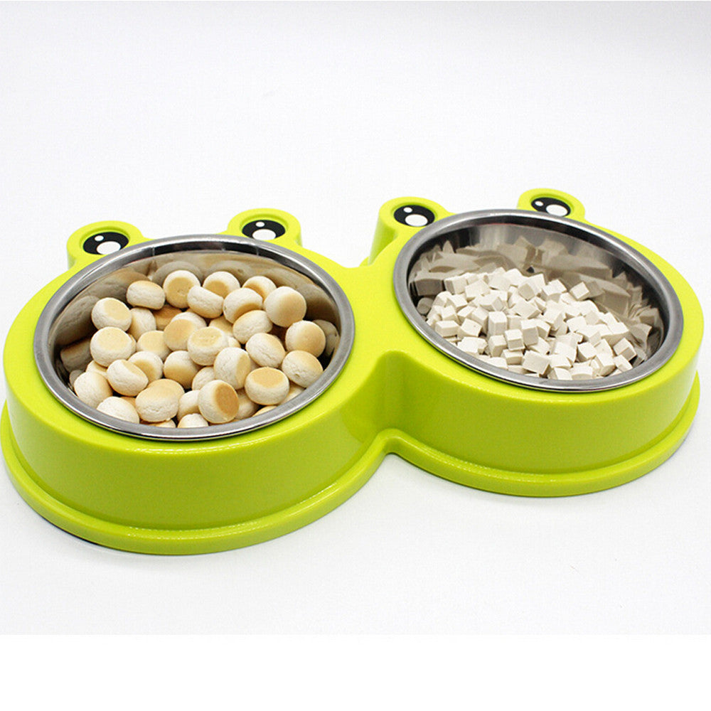 Double Pet Bowl - Green / Q1pc - Pet bowl