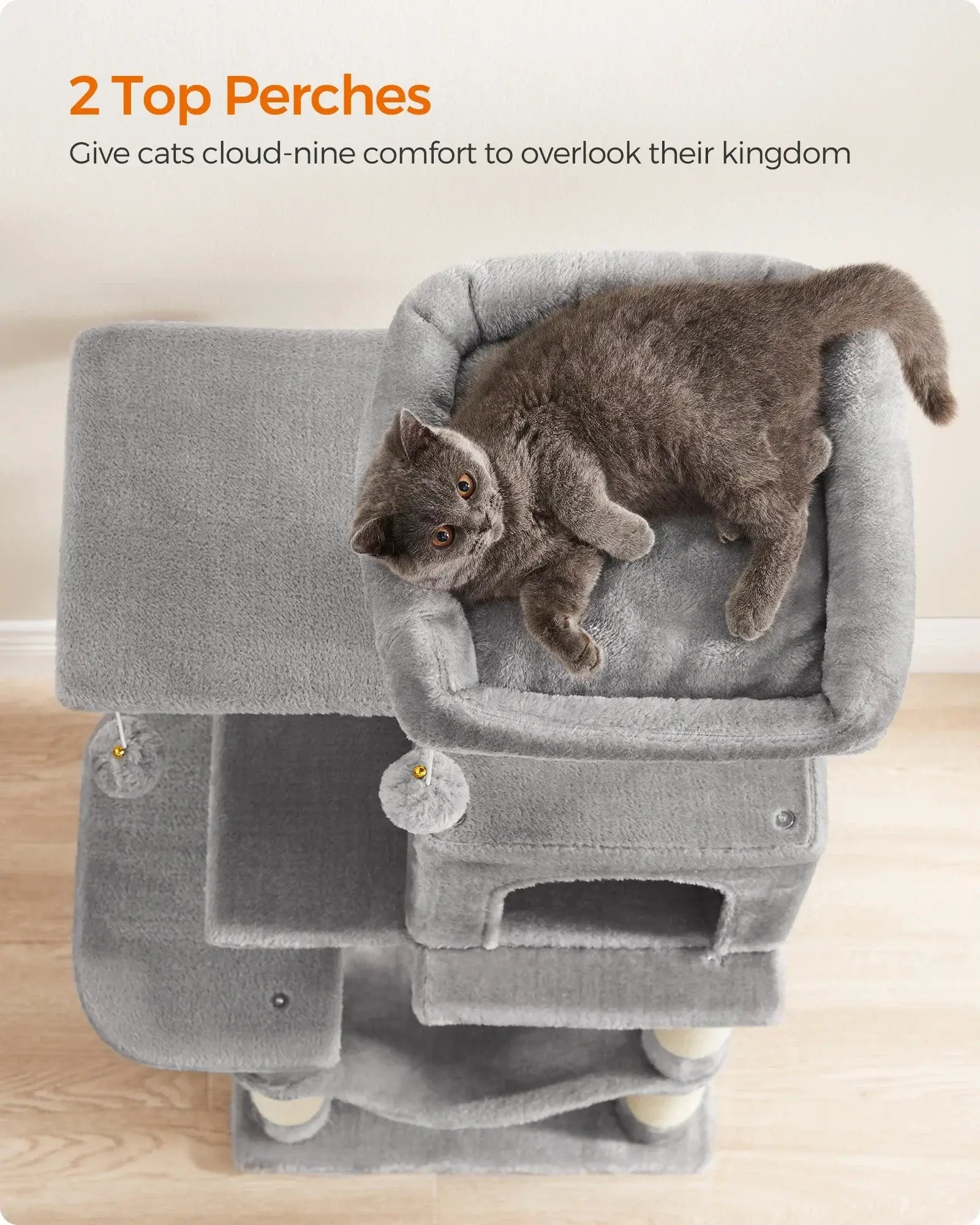 Feandrea Cat Tree Multi-Level with 4 Scratching Posts