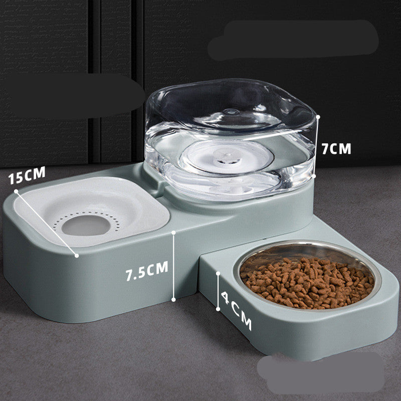 Pet Feeder with Water Bowl - Green / 2 Style - Pet drinking