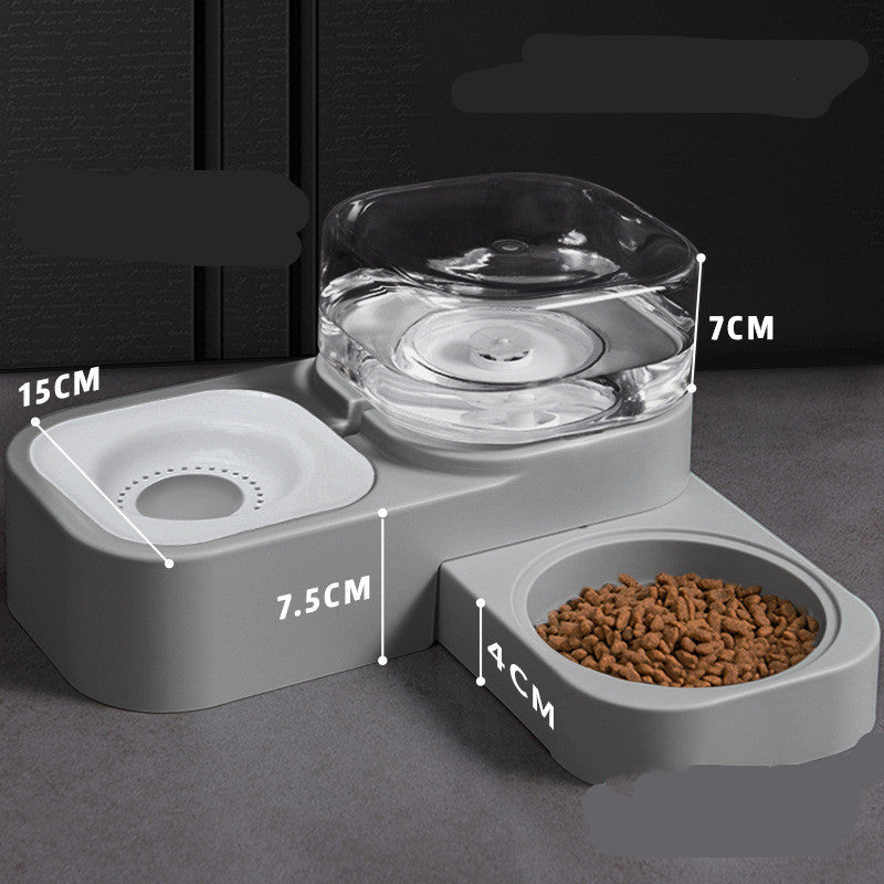 Pet Feeder with Water Bowl - Grey / 1 Style - Pet drinking