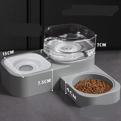 Pet Feeder with Water Bowl - Grey / 1 Style - Pet drinking