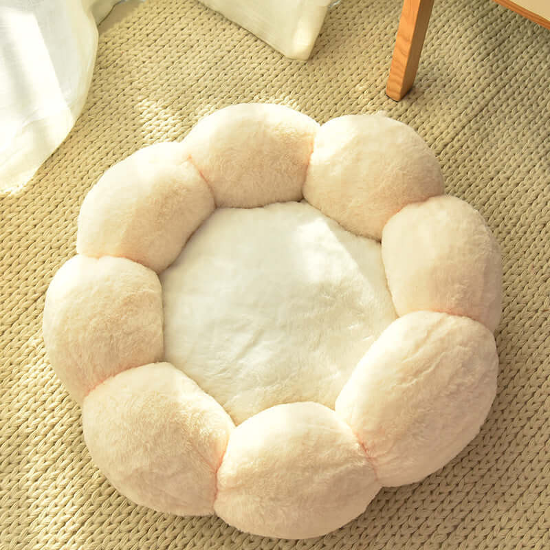 Plush Velvet Cat Kennel Bed - Beige / 40cm - Cat bed