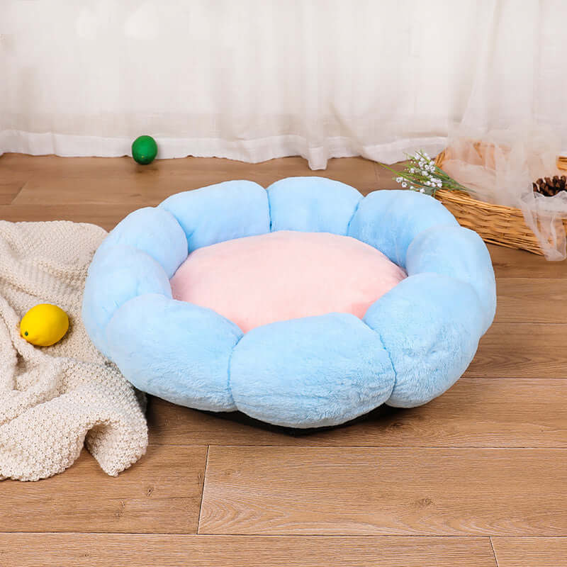 Plush Velvet Cat Kennel Bed - Blue / 40cm - Cat bed