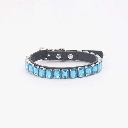 PU Dog Collar - Lake blue / L - Dog collar