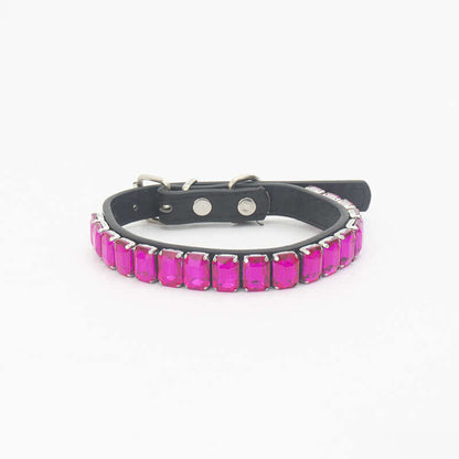 PU Dog Collar - Rose Red / L - Dog collar