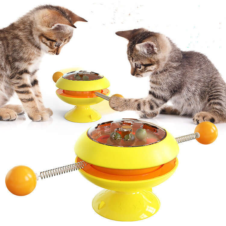 Rotatable Cat Toy With Catnip - Yellow - Cat Toy