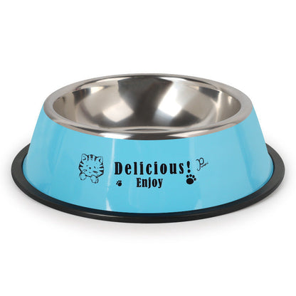Stainless steel dog bowl-1 - Blue / L - Dog Bowl