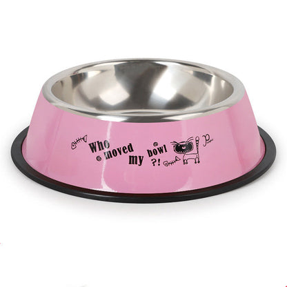 Stainless steel dog bowl-1 - Pink / L - Dog Bowl