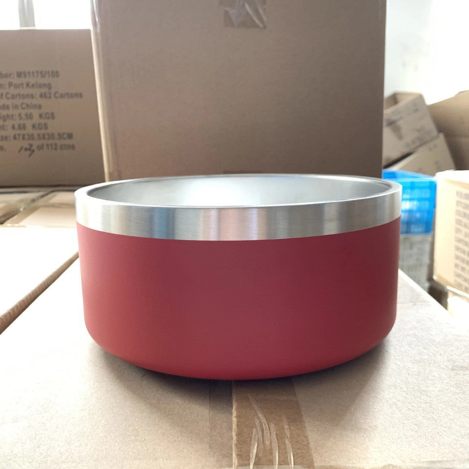 Stainless Steel Dog Bowl Round Shape - Red / 32oz - Dog Bowl