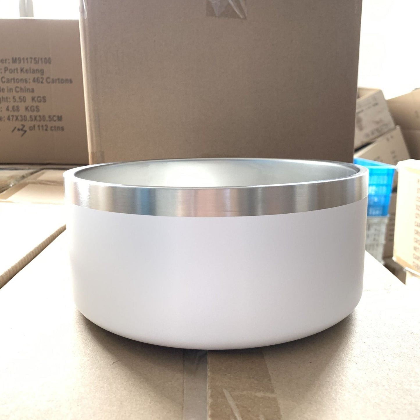 Stainless Steel Dog Bowl Round Shape - White / 32oz - Dog Bowl