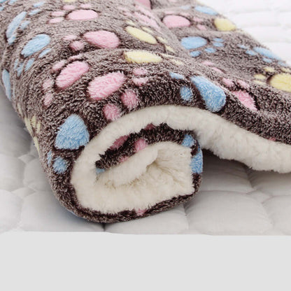 Thick Blanket for Cats And Dogs - Coffee footprints / 32x25cm - Pet Bed