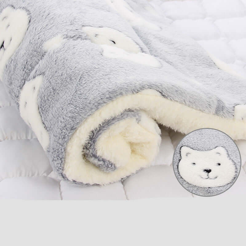 Thick Blanket for Cats And Dogs - Grey bear / 32x25cm - Pet Bed