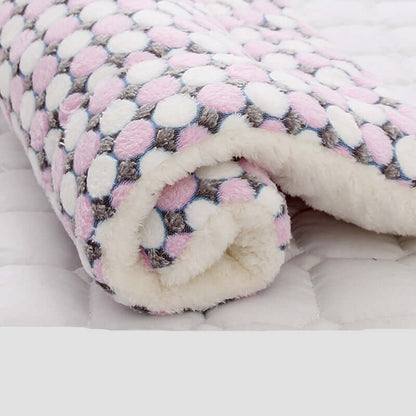Thick Blanket for Cats And Dogs - Pink circle / 32x25cm - Pet Bed