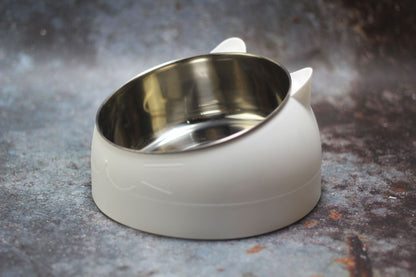 Tilting Cat Bowl - White / L - Pet bowl