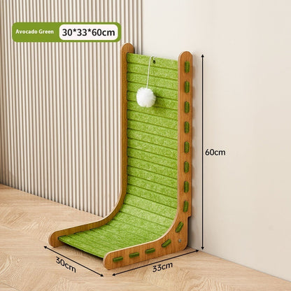 Vertical Wall Scratch Board for Cats - Cat Scratch Board / Avocado Green - Cat Scratcher